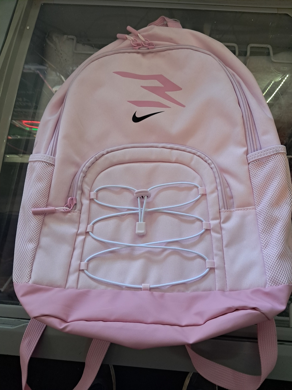 Nike Light Pink Backpack with Black Swoosh